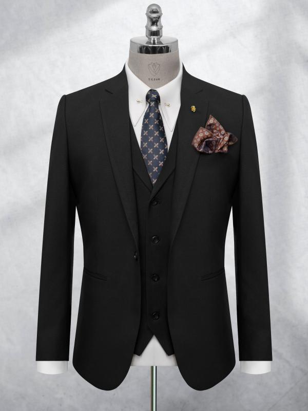 Bộ Suit Đen Cao Cấp Modern Fit TGS348